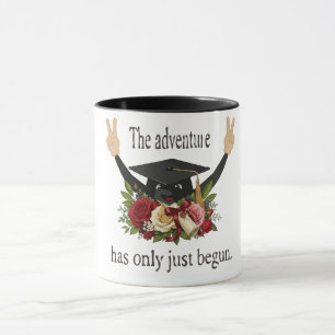 Süße Abschlussmütze mit Blumenmuster Das Abenteu Tasse