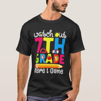 Süße   Achtung 7. Klasse Erster Schultag Gra T-Shirt