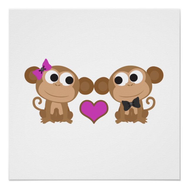 Süße Affe Liebe Poster (Vorderseite)
