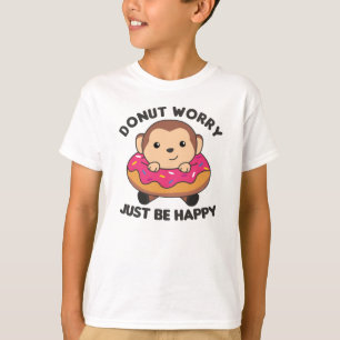 Süße Affen in Donut Pink T-Shirt