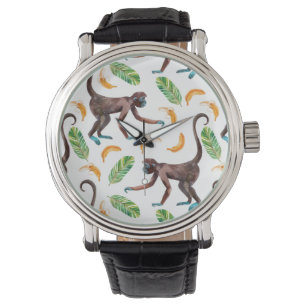 Süße Affen juggling Bananen Armbanduhr