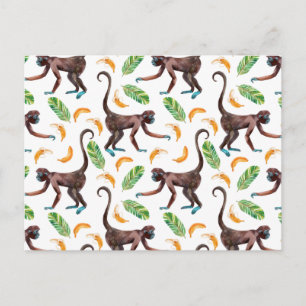 Süße Affen juggling Bananen Postkarte