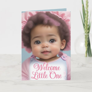 Süße afroamerikanische Baby-Mädchen-Willkommens-Ba Karte