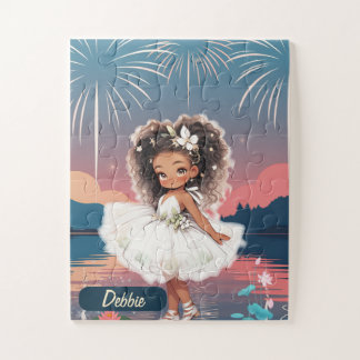 Süße afroamerikanische Mädchen Feuerwerk Puzzle