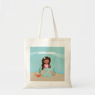 Süße afroamerikanische Meerjungfrau Mädchen-Tasche Tragetasche