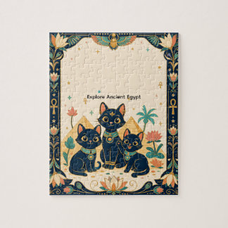 Süße ägyptische Katzen & Pyramiden Kinderpuzzle | Puzzle