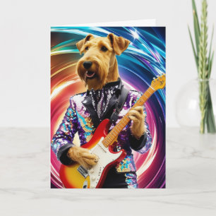 Süße Airedale Rockstar Karte