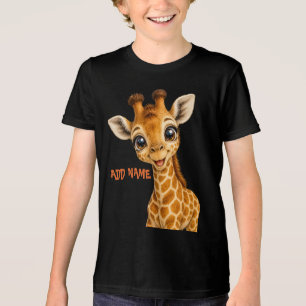 Süße aktive Baby-Tier-Kollektion Giraffe Tri-Blend Shirt