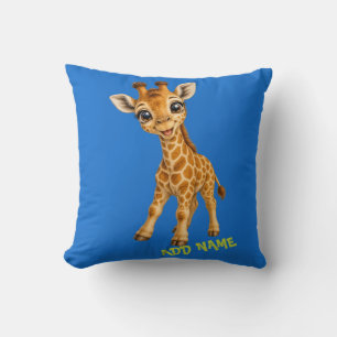 Süße aktive Babytier-Sammlung Giraffe Blau Kissen
