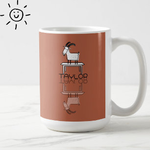Süße alberne rosa Ziege Reflexion Kritzel Custom N Kaffeetasse
