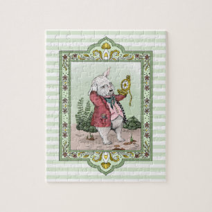 Süße Alice-im-Wunderland-Spät-Weißer-Hase-Kunst Puzzle