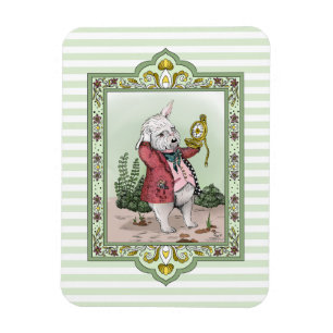 Süße Alice im Wunderland späte weiße Kaninchen Kun Magnet