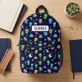 Süße Alien-Galaxie-Muster-Rucksack Bedruckter Rucksack