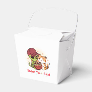 Süße Alien-Katzen-Ramen Kawaii-Kunst Geschenkschachtel