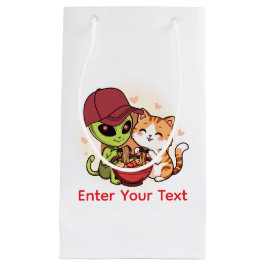 Süße Alien-Katzen-Ramen Kawaii Kunst Kleine Geschenktüte
