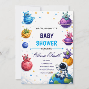 Süße Alien-Planeten-Baby-Shower-Einladung Einladung
