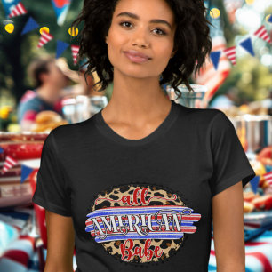 Süße All-American-Babe-Leoparden-Feier T-Shirt