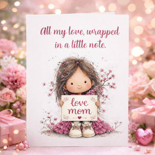 Süße „All My Love“ Kinder-Illustrationskarte Karte