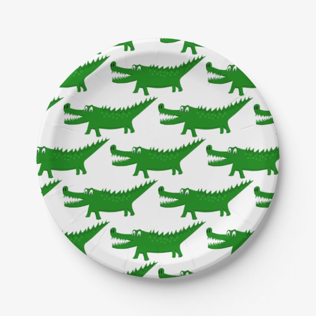 Süße Alligator-Zeichnung Pappteller (Vorderseite)