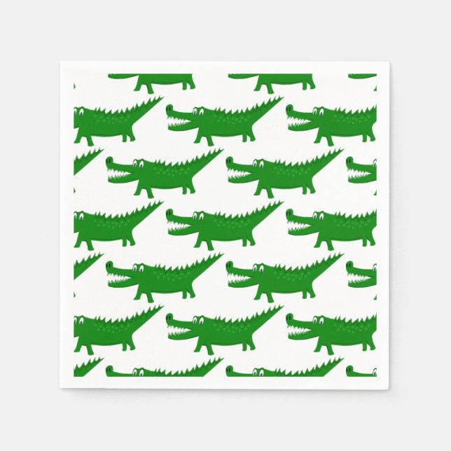 Süße Alligator-Zeichnung Serviette (Vorderseite)