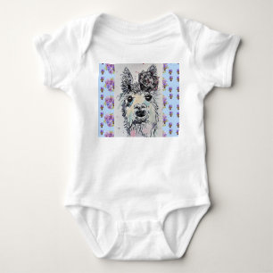 Süße Alpacca Lama Tier Aquarell Baby Anzug Strampler