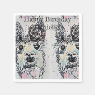 Süße Alpacca Lama Tier Dekor Serviette Servietten