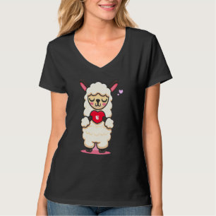 süße Alpaka Lama Liebe für Frau zum Valentinstagu2 T-Shirt