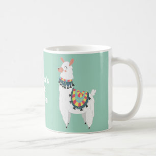 Süße Alpaka Lama Mintgrüne heiße Schokolade Kaffeetasse