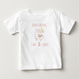 Süße Alpaka mit Ballon Schmetterlingsrosa Kinderge Baby T-shirt