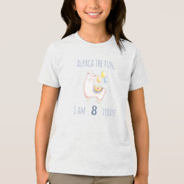 Süße Alpaka mit Ballon Schmetterlingsrosa Kinderge Tri-Blend Shirt