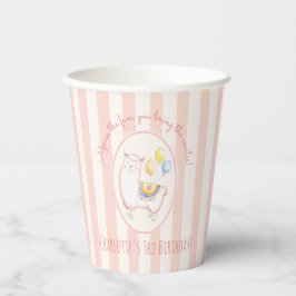 Süße Alpaka mit Luftballon Blush Rosa Kindergeburt Pappbecher