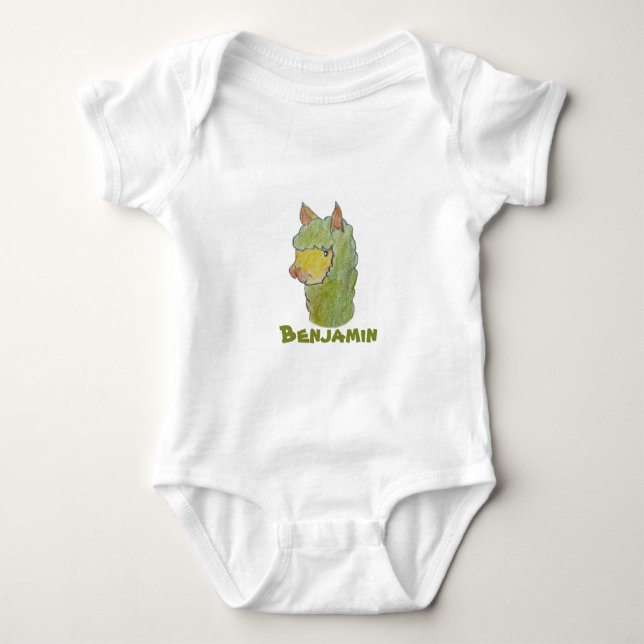 Süße Alpakagesichtskunst  Baby Strampler (Vorderseite)