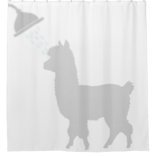 Süße Alpakaschatten Silhouette Shadow Buddies Duschvorhang (Vorderseite)