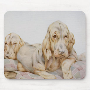 Süße alte Bloodhounds, Welpen von EJ Detmold Mousepad