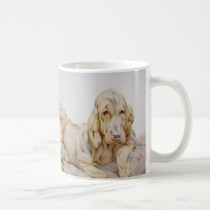 Süße alte Bloodhounds, Welpen von EJ Detmold Tasse