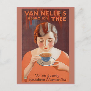 Süße alte niederländische Heißtee Niederlande Postkarte