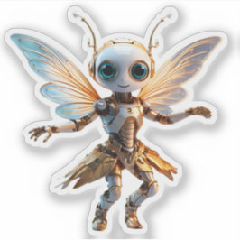 Süße Ameisen-Mädchen tanzender Roboter Pixie Aufkleber