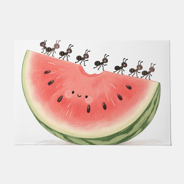 Süße Ameisen Wassermelonen Scheibe Fußmatte (Vorderseite)