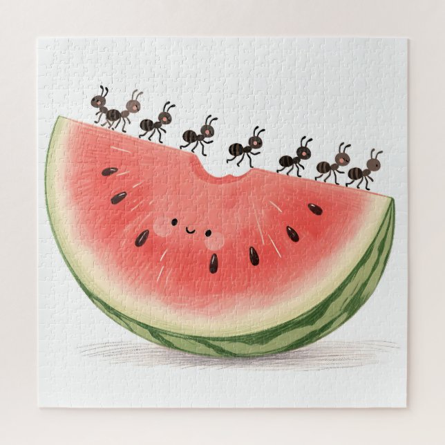 Süße Ameisen Wassermelonen Scheibe Puzzle (Vertikal)