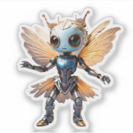 Süße Ameisenfrau tanzender Roboter-Pixie Aufkleber