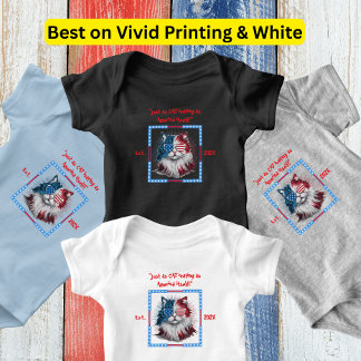 Süße amerikanisch-patriotische Katze mit Brille Baby Strampler