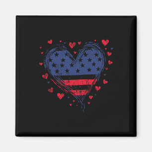 Süße amerikanische Flagge Herz Usa Patriotische Da Magnet