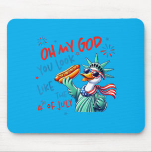 Süße amerikanische Gans Gott sieht aus wie 4. Juli Mousepad