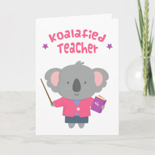 Süße amüsante Wortspiel-Koala-Bär-Lehrerin Karte