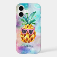 Süße Ananas Bunter Wasserfarbenhintergrund