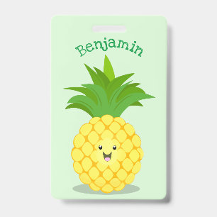 Süße Ananas-Cartoon-Illustration Ausweis