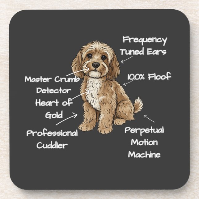 Süße Anatomie eines Cockapoo-Hundefreundes-Geschen Getränkeuntersetzer (Vorderseite)