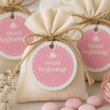 Süße Anfänge | Rosa und weiße Mädchen-Baby-Party