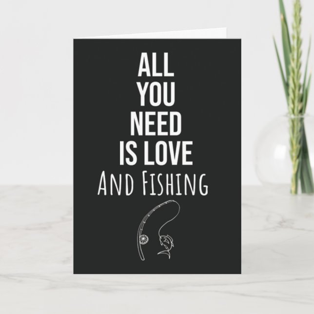 Süße Angelkarten Kleiner Fischer Angeln Fischer Karte (Vorderseite)