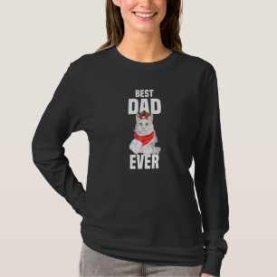 Süße Angora-Katze mit Rentier-Kostüm Bester Vater T-Shirt